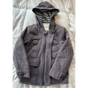 Peekaboo Beans Hooded Jacket, Military,‎ Fleece Lined,  Sz 3 sensory friendly